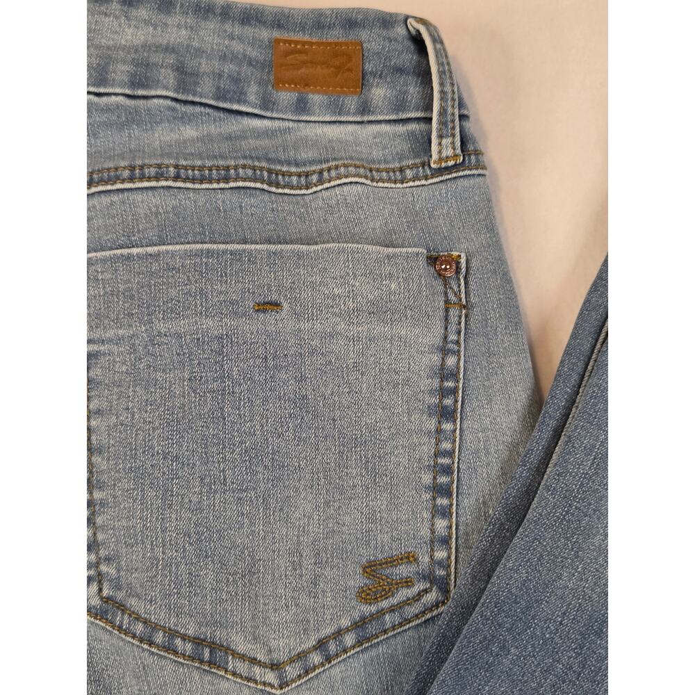 Seven7 Tummyless High Rise Slim Boot Jeans Women's 14 Light Wash Distressed - Picture 2 of 9